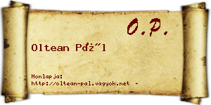 Oltean Pál névjegykártya